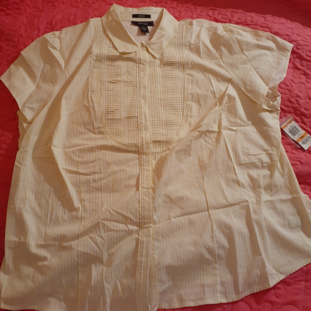 3 for $13 Yellow Stripped Style and Co Button Down top